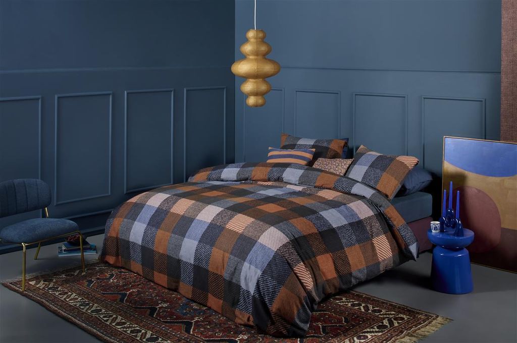 Beddinghouse Biber-Bettwäsche-Garnitur Beckett Farbe Blue Größe 155x220+80x80