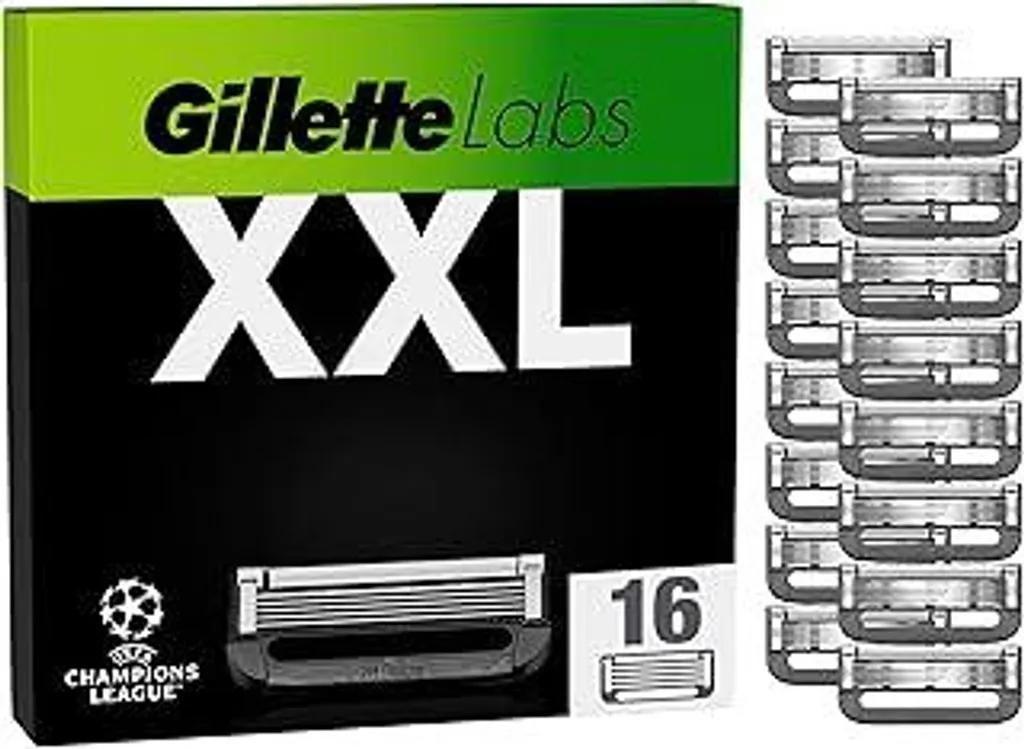 Lame da barba Gillette Labs per uomo, 16 lame di ricambio originali, lame per uomo Compatibili con tutti i rasoi Gillette Labs (incluso Heated Razor)