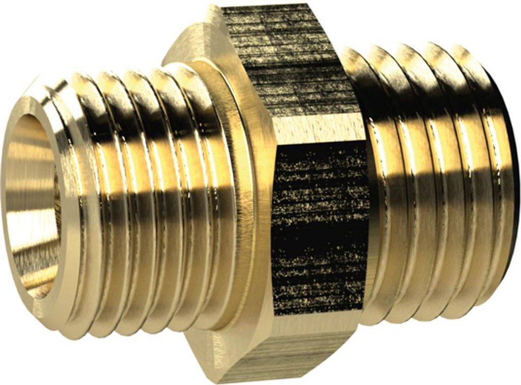 Riegler Doppelgewindenippel, M14x1,5 a., M14x1,5 a., SW 17, Produktbild 