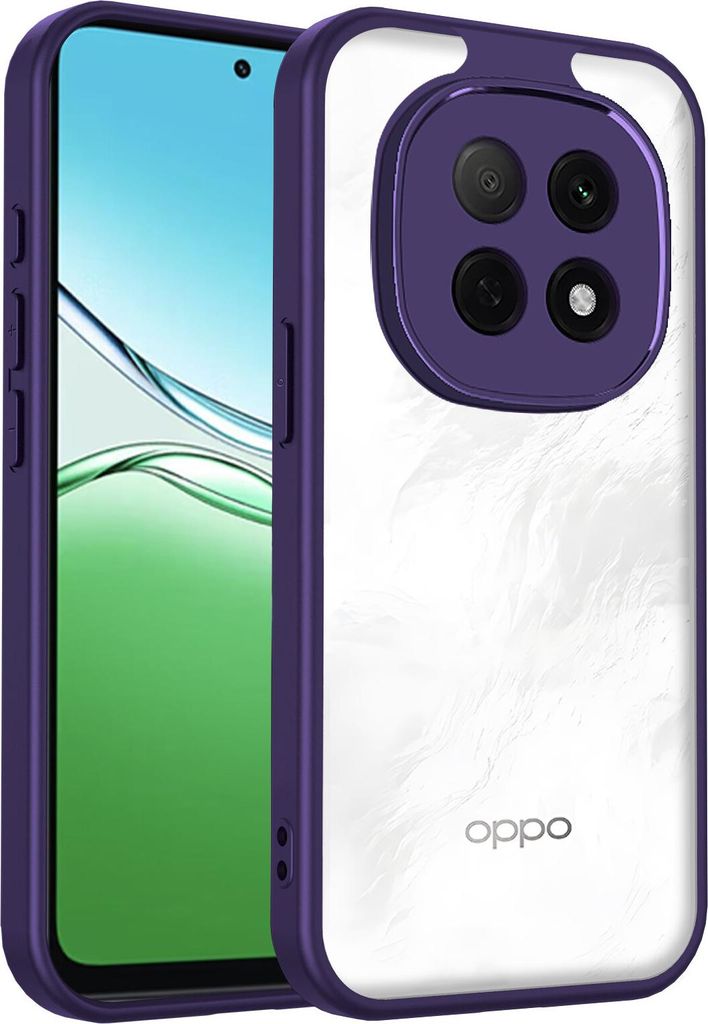 Hülle für Oppo F29 Transparente Rückseite TPU Bumper Stoßfest Handyhülle Lila