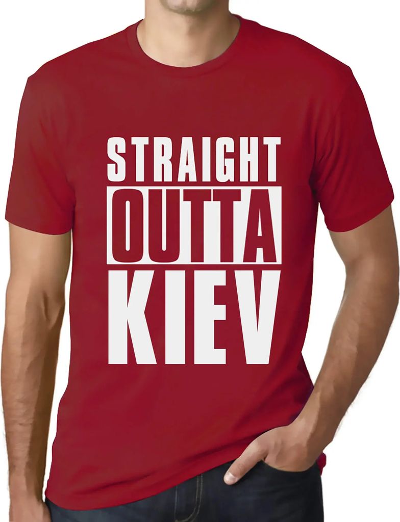 Herren Grafik T-Shirt Direkt aus Kiew – Straight Outta Kiev – Öko-Verantwortlich Vintage Jahrgang Kurzarm Lustige Druck Geburtstag Geschenk Mann