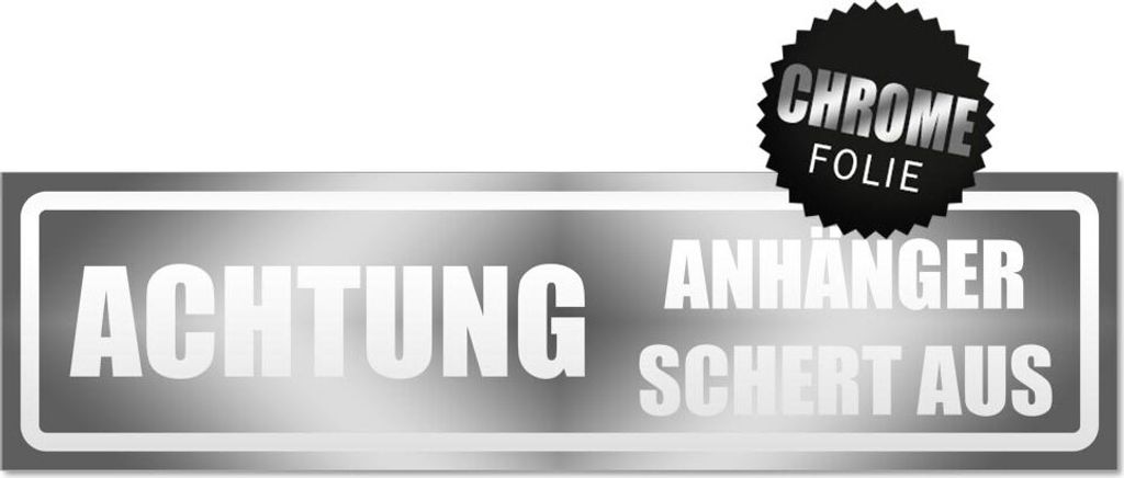 Achtung! Anhänger schert aus invertiert Magnetschild Schild magnetisch