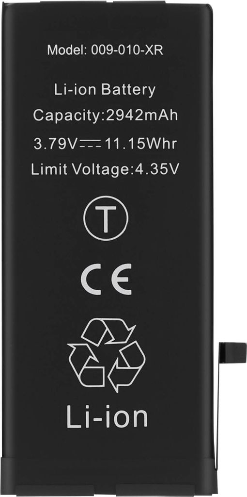 Clappio, Akku für Apple iPhone XR 2942mAh 100% kompatibel, Schwarz