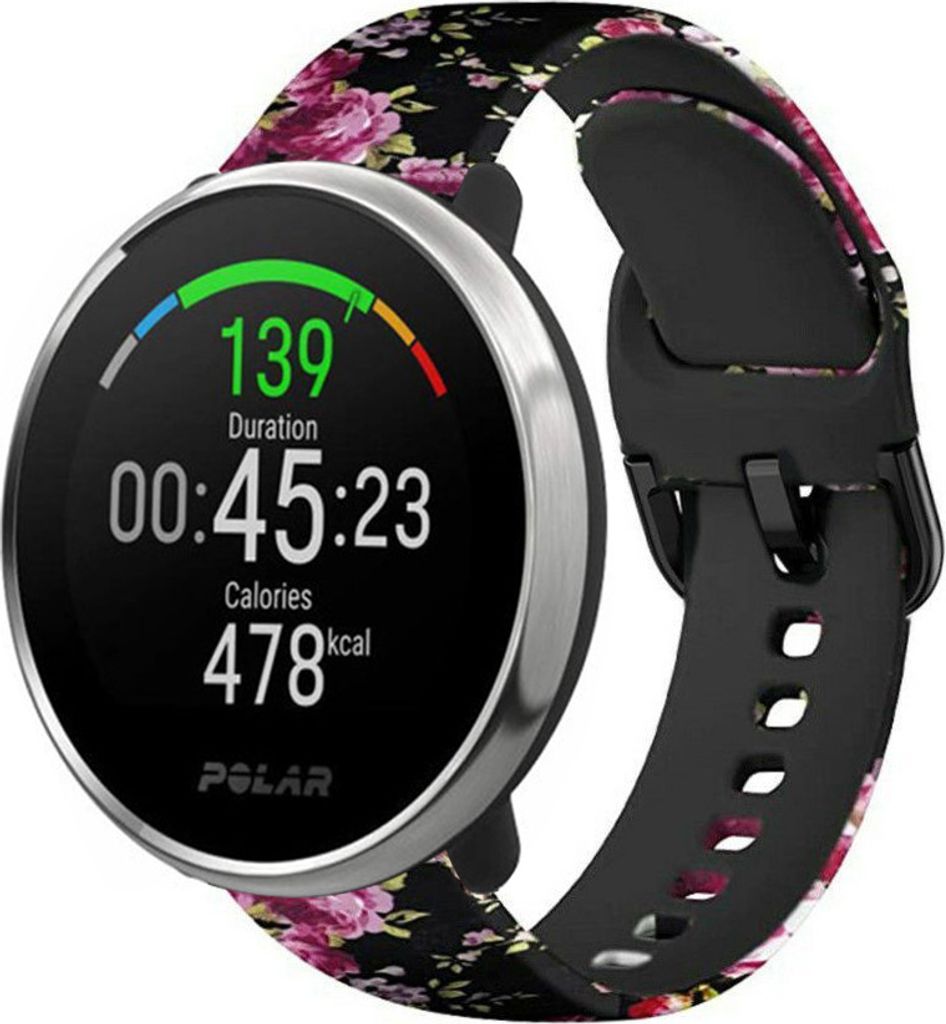 Strap-it Polar Unite Armband Bunt Rosa Blumen