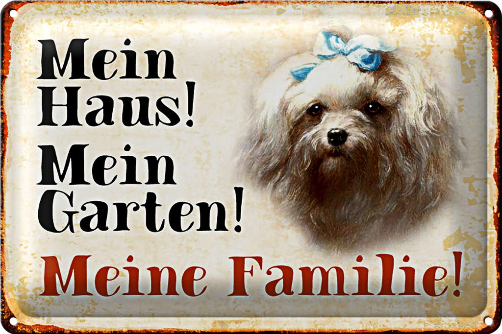 Blechschild Malteser 30x20cm mein Haus mein Garten Familie