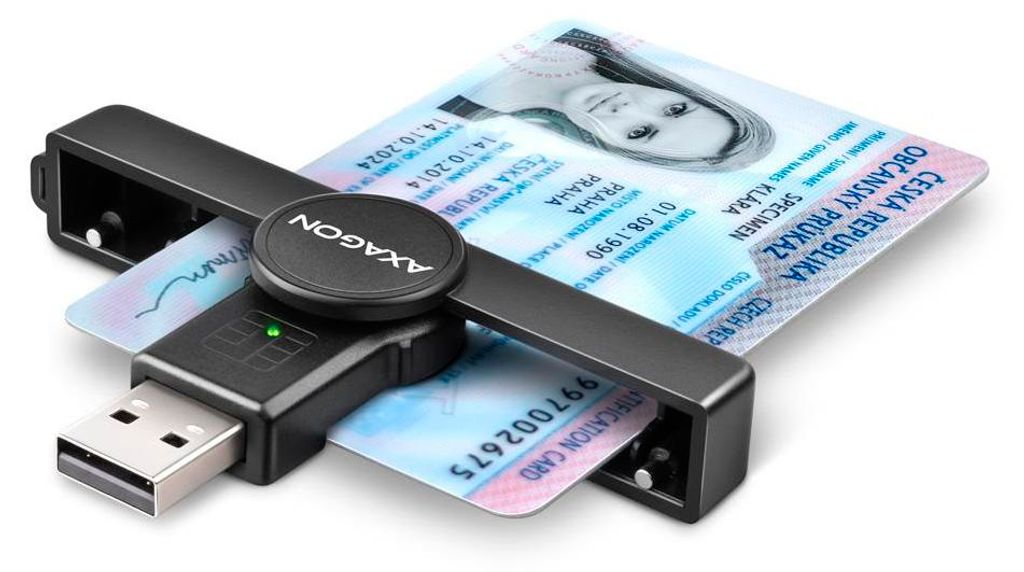 Axagon CRE-SMPA USB-A Smart / ID Card PocketReader Produktbild 