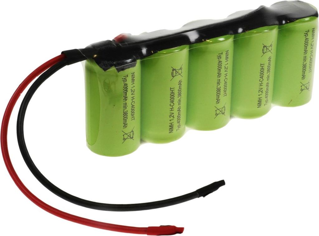 Mexcel Akkupack 6V / 4000mAh NiMh- Akku C - S5 Hochtemperatur mit Silikonkabel 20 cm