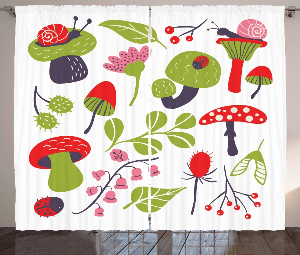 Tenda Boho ABAKUHAUS 280x245 cm Vermilion - Forest Thistle Lilies