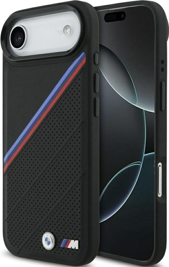 BMW M Tricolor Metal Logo mit Magnetfunktion Hülle Kompatibel mit iPhone 17 Air Schwarz
