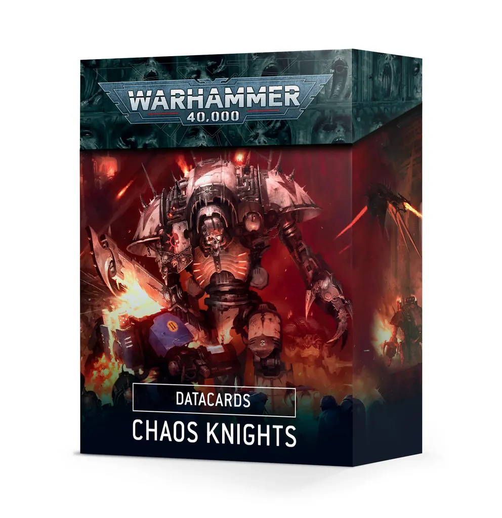 Cartes de données Chaos Knights Warhammer 40k version anglaise