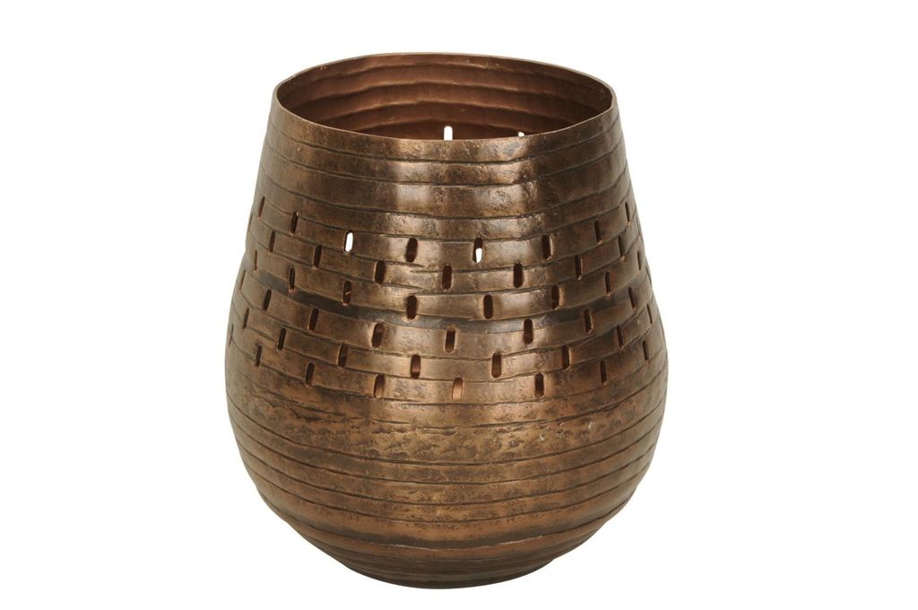 Windlicht Metall kupfer Antik Look D16 H17,5cm