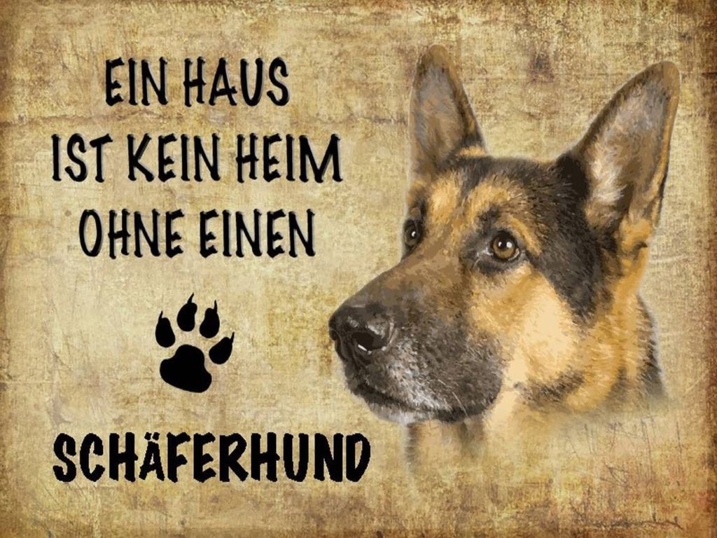 vianmo Holzschild 30x40 cm Schäferhund Hund ohne kein Heim