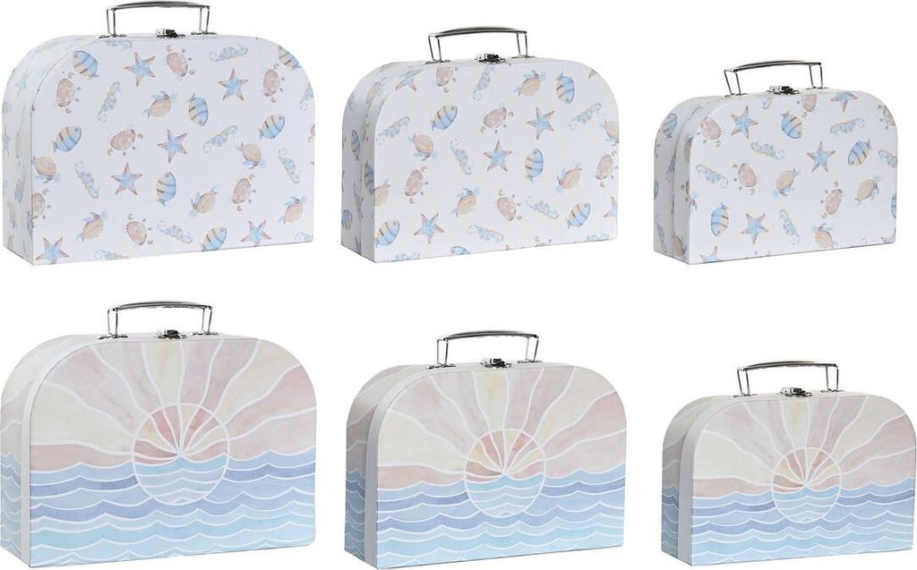 Set dekorativer Karten DKD Home Decor Bunt Metall Pappe 28 x 9,5 x 20 cm (2 Stück)