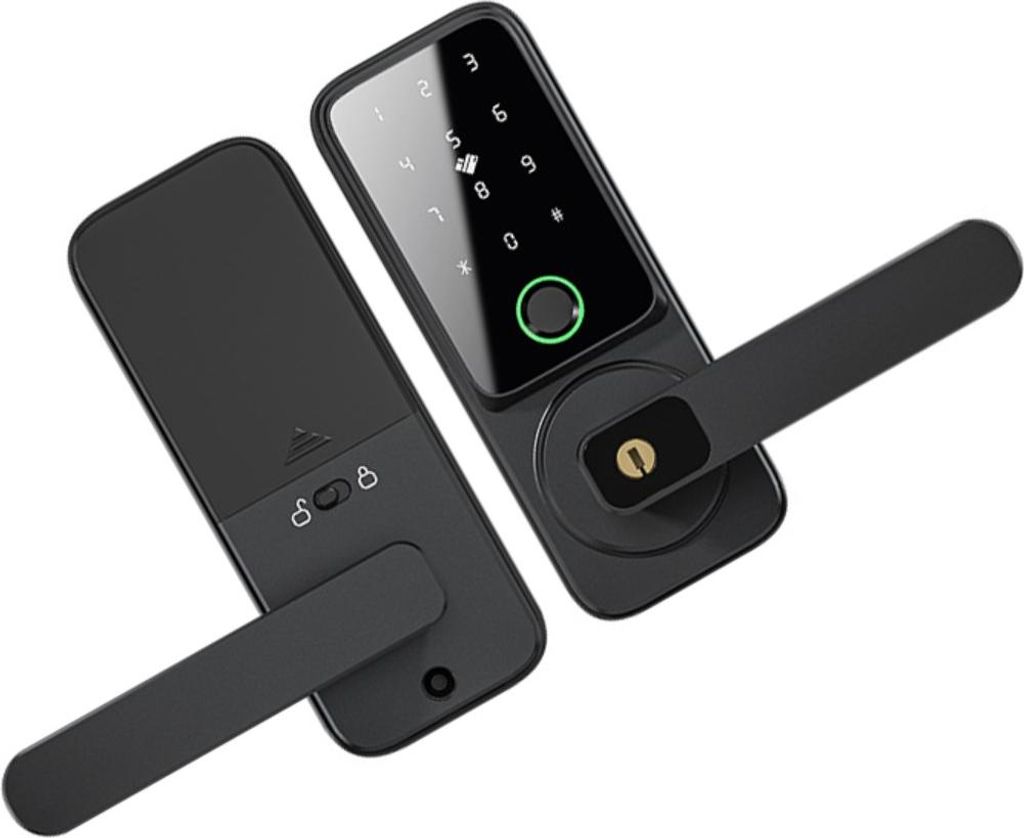 INF Einfacher Fingerabdruck Türschloss Smart mit Fingerprint PIN Karte App Aluminium 17.5cmx6.9cm für Zuhause und Büro