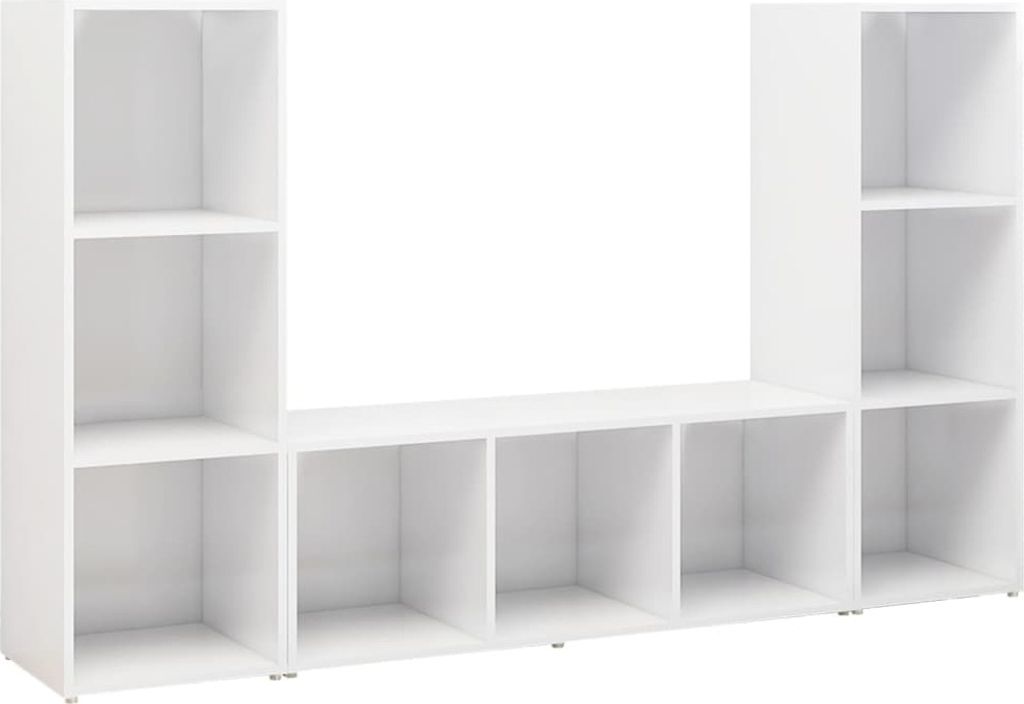 vidaXL TV-Schränke 3 Stk. Weiß 107x35x37 cm Holzwerkstoff