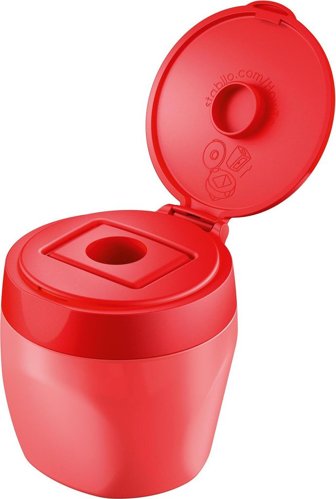 STABILO woody 3 in 1, Manueller Bleistiftspitzer, Rot, Produktbild 