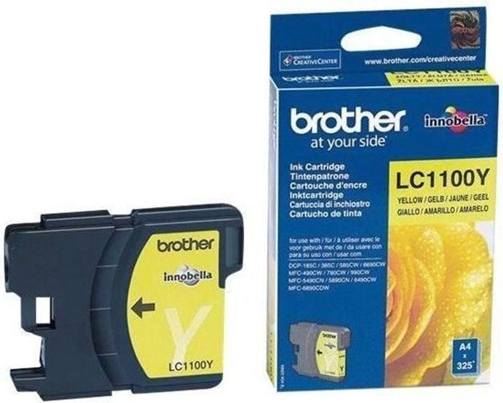 Brother LC1100Y Tintenpatrone , Gelb , 325 Seiten , DCP-385C , DCP-585CW , DCP-6690CW , MFC-490C , MFC-790CW , MFC-795CW