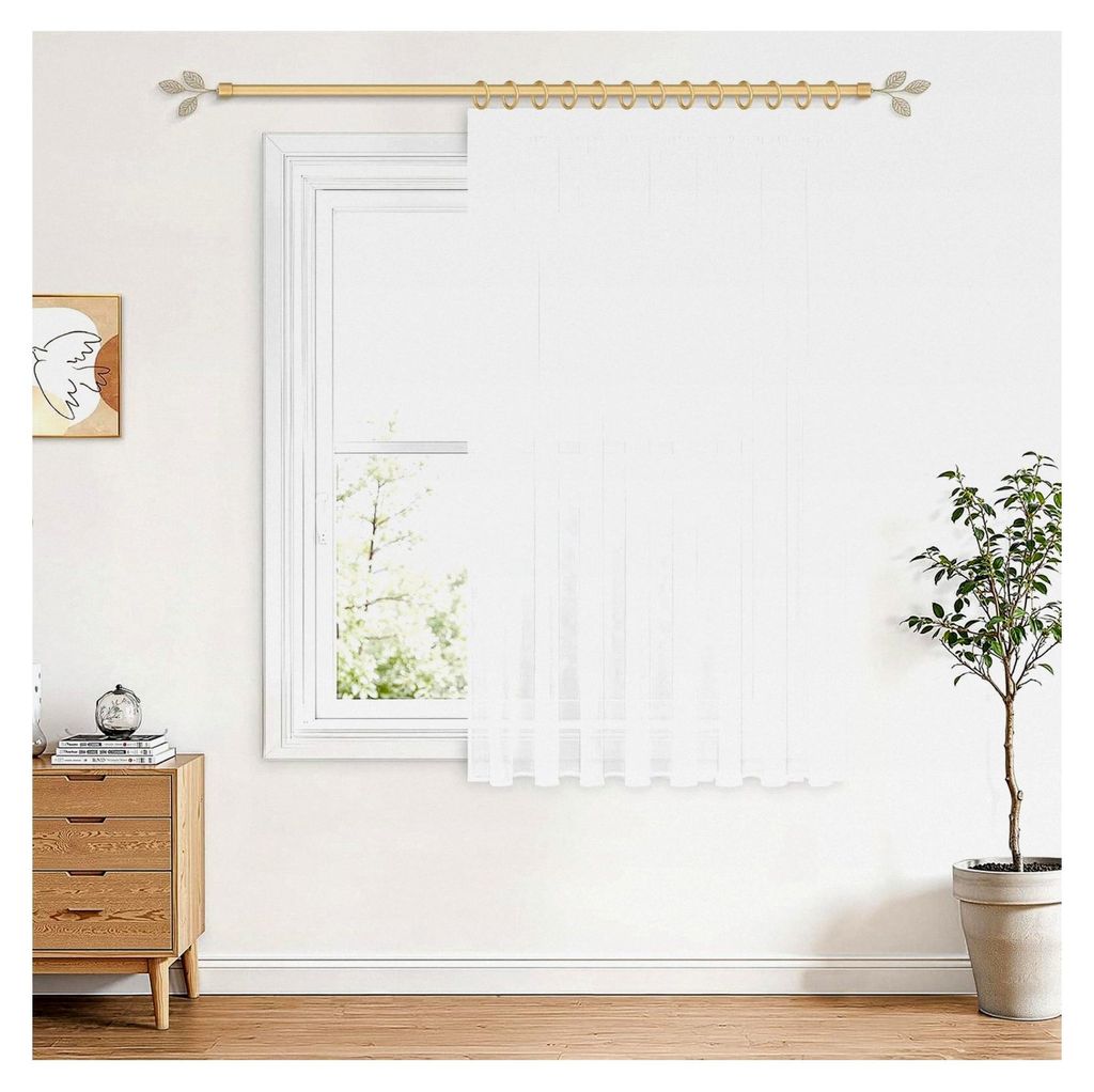 Halbtransparente Vorhang in Weiß für Schienensystem 160x200cm (HxB) 1 Stück Gardinen in extra Breite für Schlafzimmer und Wohnzimmer