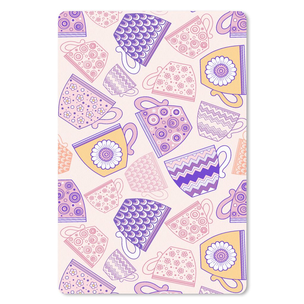 MuchoWow Mauspad Mousepad Muster - Teetassen - Tee 40x60 cm - Mousepads - Maus Mat - Pad - Mausunterlage - Schreibtisch Accesoire