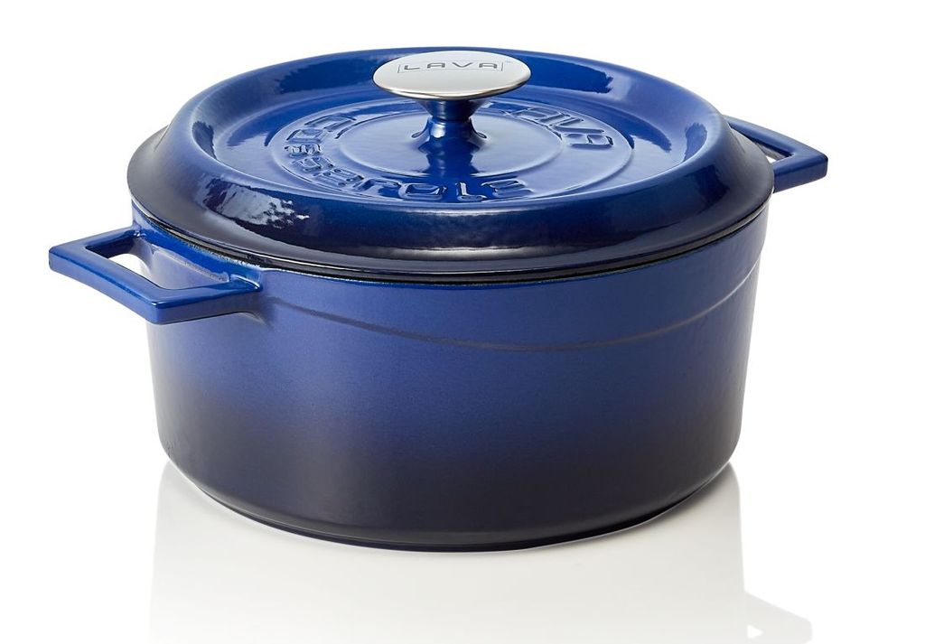 LAVA Kochtopf mit Deckel aus emailliertem Gusseisen Blau Produktbild 