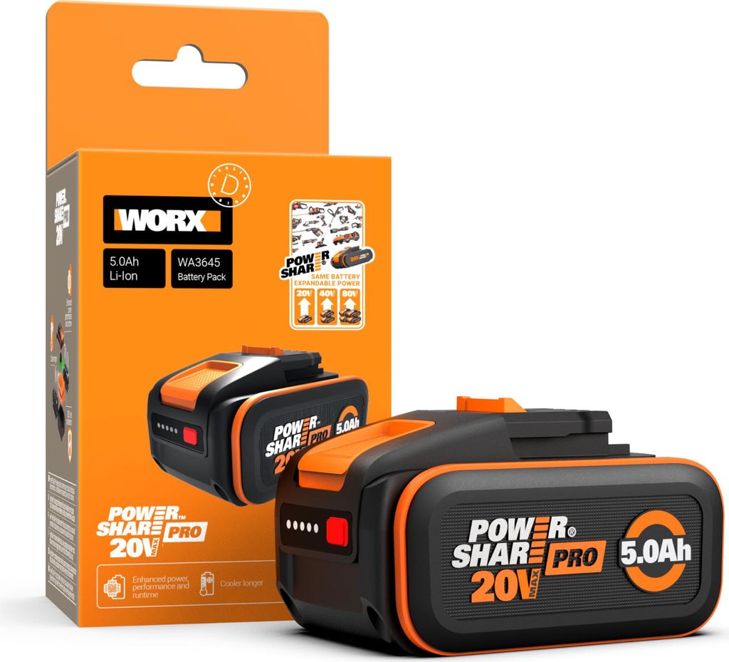 WORX WA3645 PowerShare Pro Akku 20V - 5,0 Ah mit Produktbild 