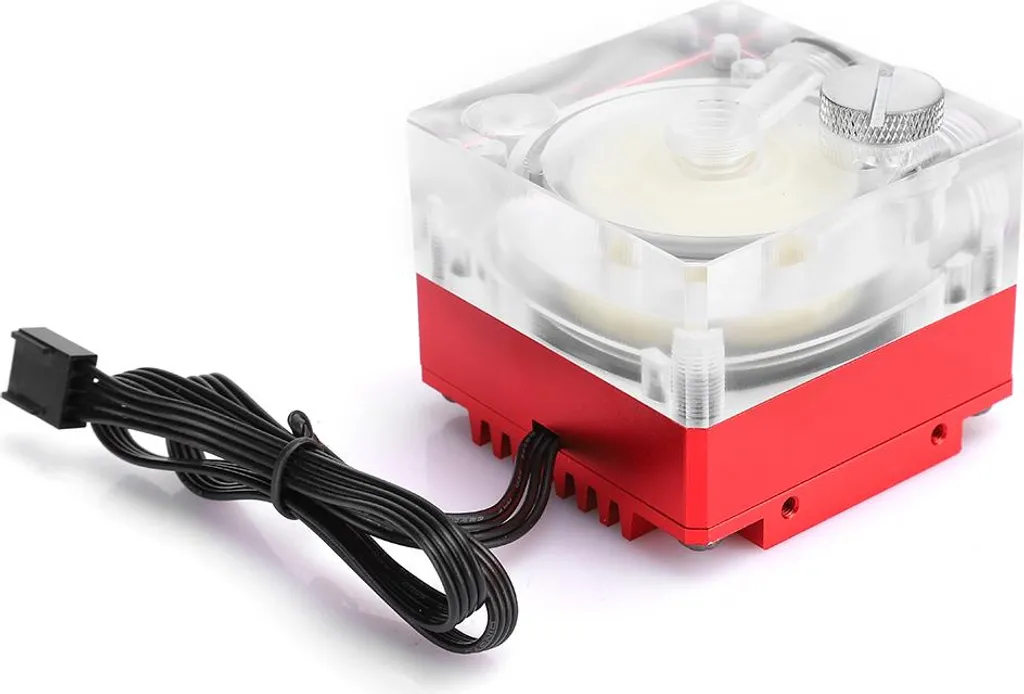 Pompe Watercooling PC Aluminium Rouge - Réservoir Acrylique PWM Mute