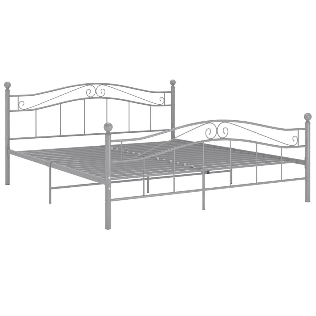 vidaXL Bett Grau Metall 160x200 cm Produktbild 