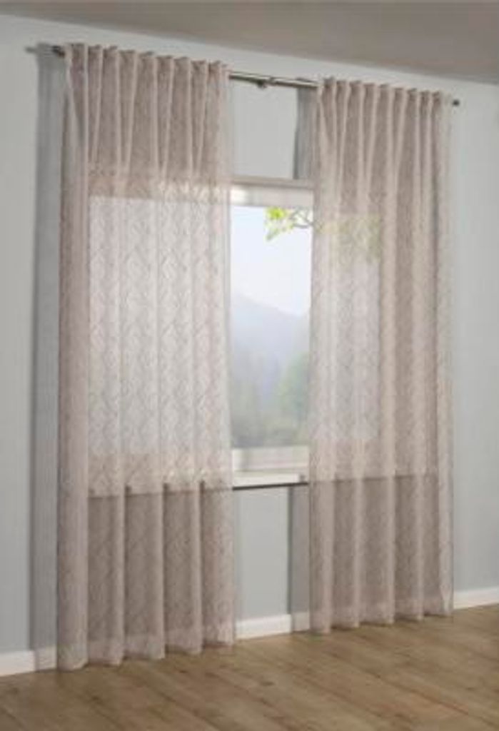 Vorhang mit Universalband Dolly bestickt taupe 245x135 cm Produktbild 