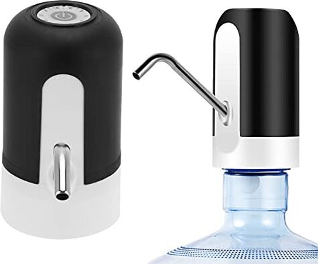 Nerodis Wasserflasche Pumpe USB -Ladegeladen tragbarer Krug Elektrischer Trinkverteiler Kit Home Office (Schwarz)