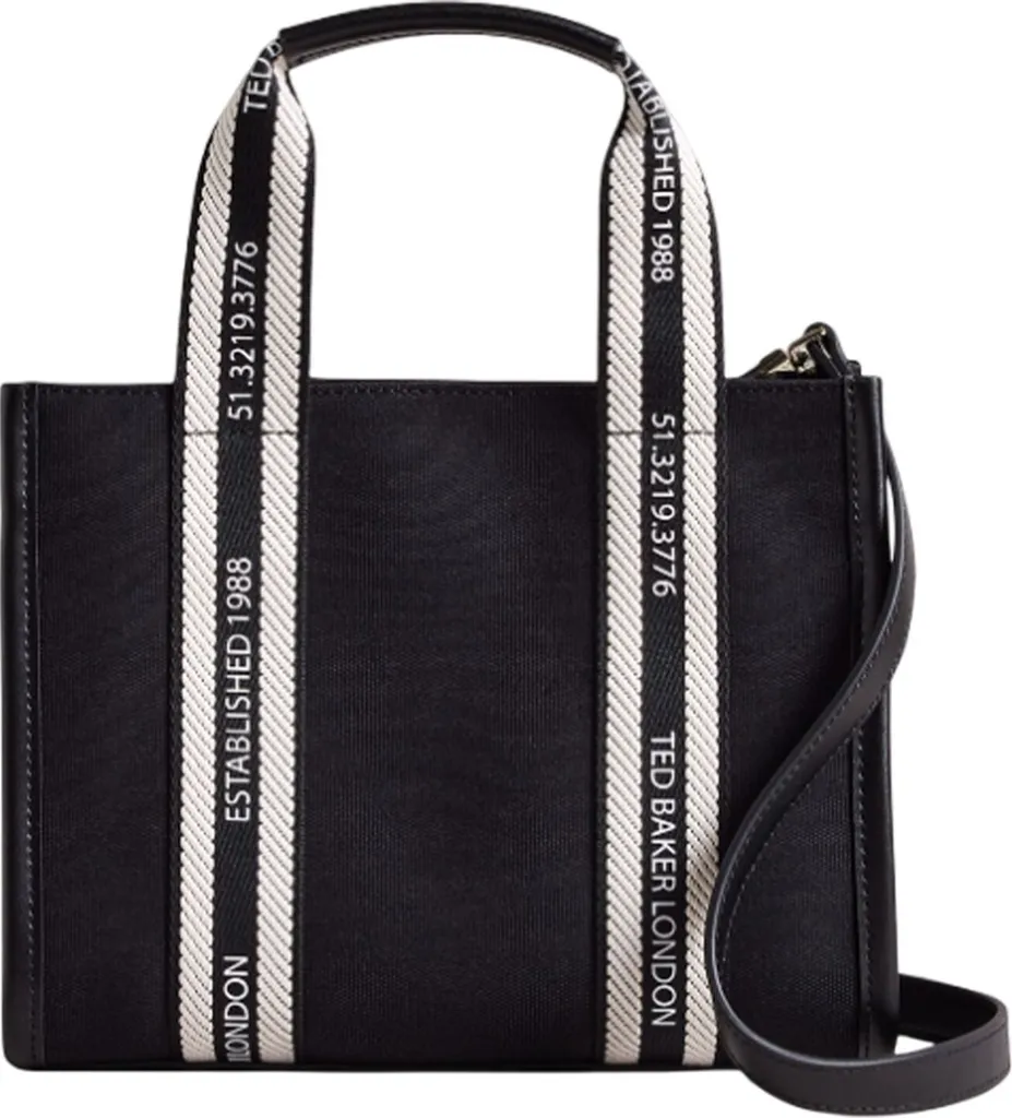 Grand Sac à Épaule en Toile Noire Ted Baker Georjey Cabas de Marque