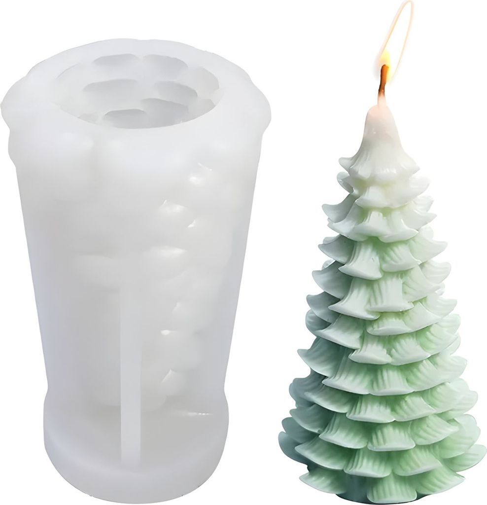 Silikon Kerzenform Seifen Gussform, Tannenbaum Weihnachtsbaum, 109 x 65 mm, 78 ml