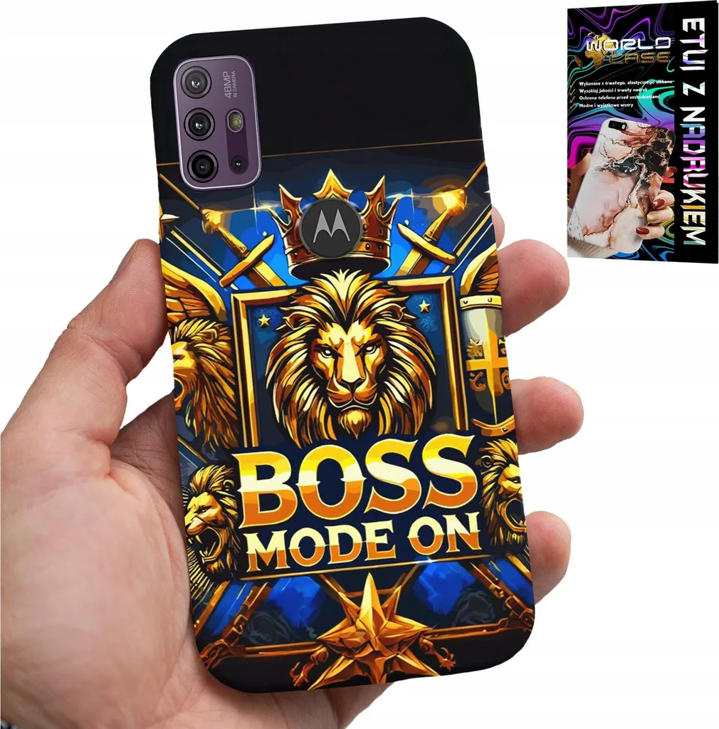 Cover Moto G30 / G10 Boss Leone - Stile Regale e Pellicola Vetro