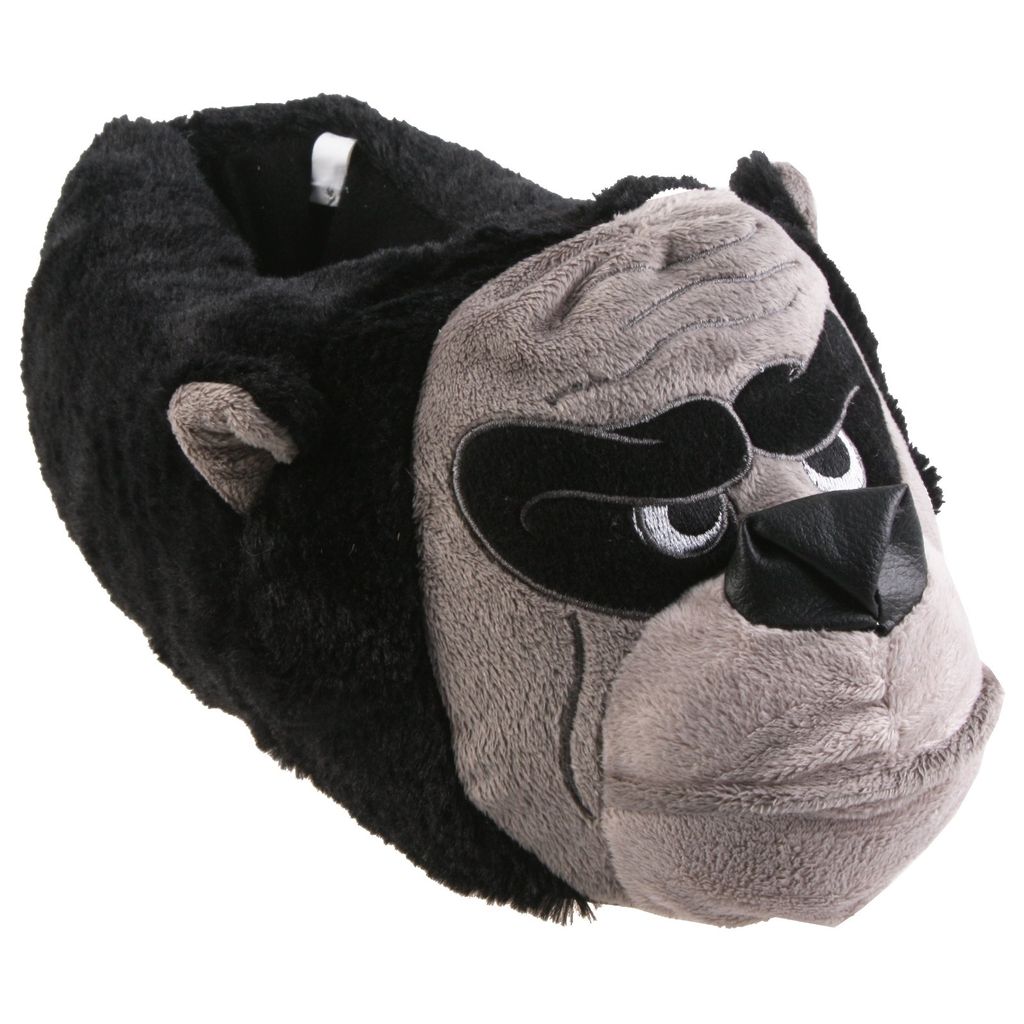 Tierhausschuhe Hausschuhe Gorilla, Schwarz , 43/44