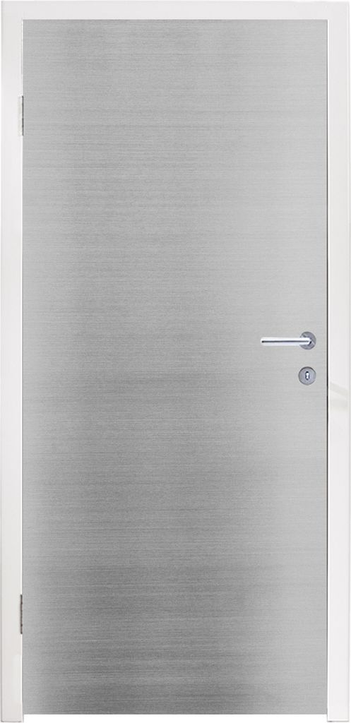 MuchoWow Türtapete Selbstklebende Türfolie Metalldruck - Silber - Linie 90x205 cm Türposter Türaufkleber Klebefolie Türklebefolie - Türaufk...