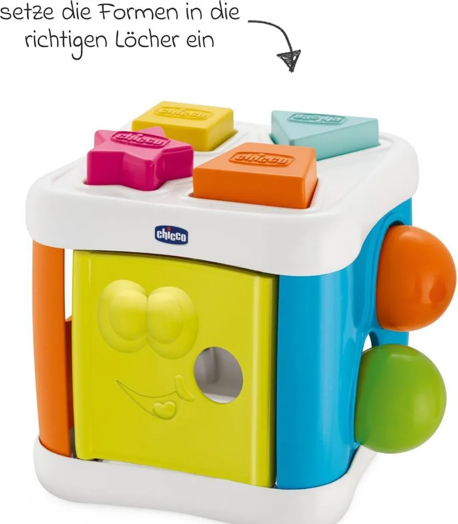 Jouet Éveil Bébé Smart2Play Chicco Cube de Tri Formes Géométriques 2en1 - 10
