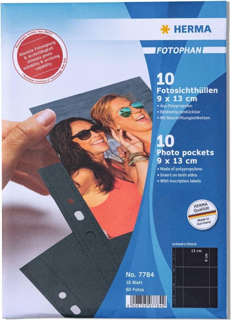 HERMA 7784 Pochettes transparentes Fotophan DIN A4 pour Image du produit 