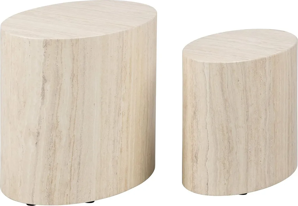 Gagnez de la Place avec le Set de 2 Tables Basses Zettafels Effet Pierre