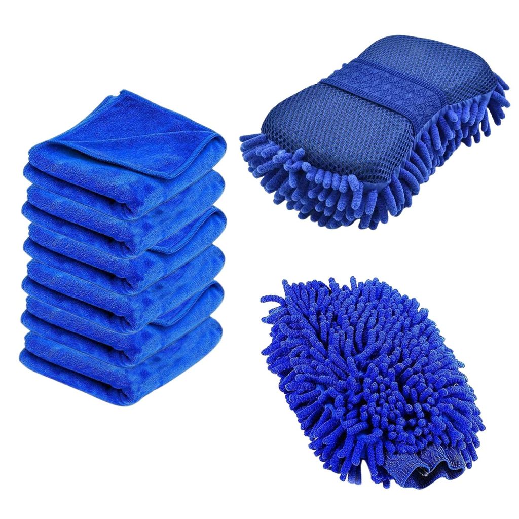 Autowasch Set Autowaschhandschuh Waschschwamm Mikrofaser Tücher Autopflege