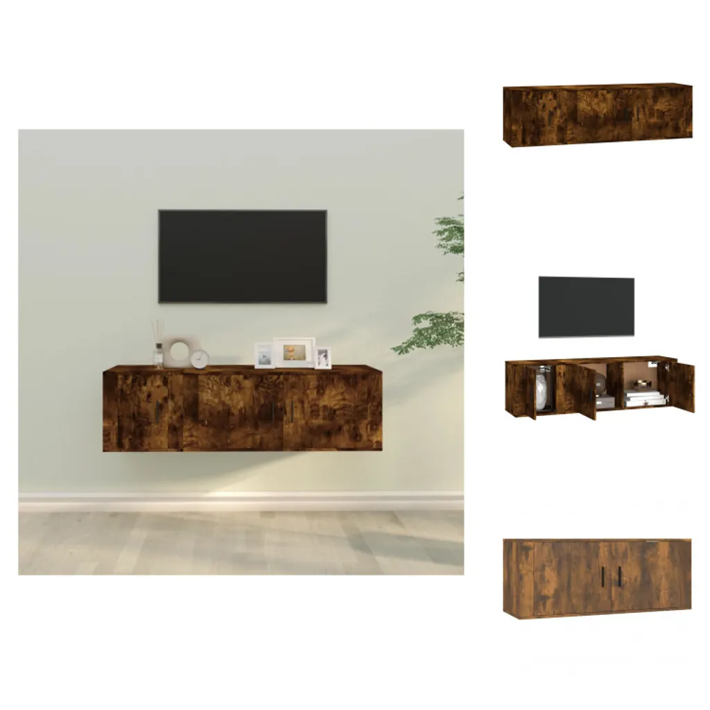 Set Mobili TV Rovere Fumo vidaXL - Arredamento Chic per Soggiorno