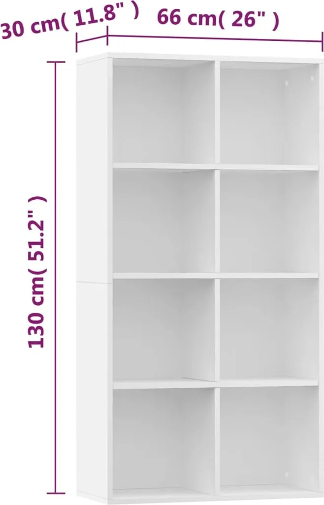Bibliothèque Gain de Place Blanche 130 cm : Solution Rangement Compact - 10