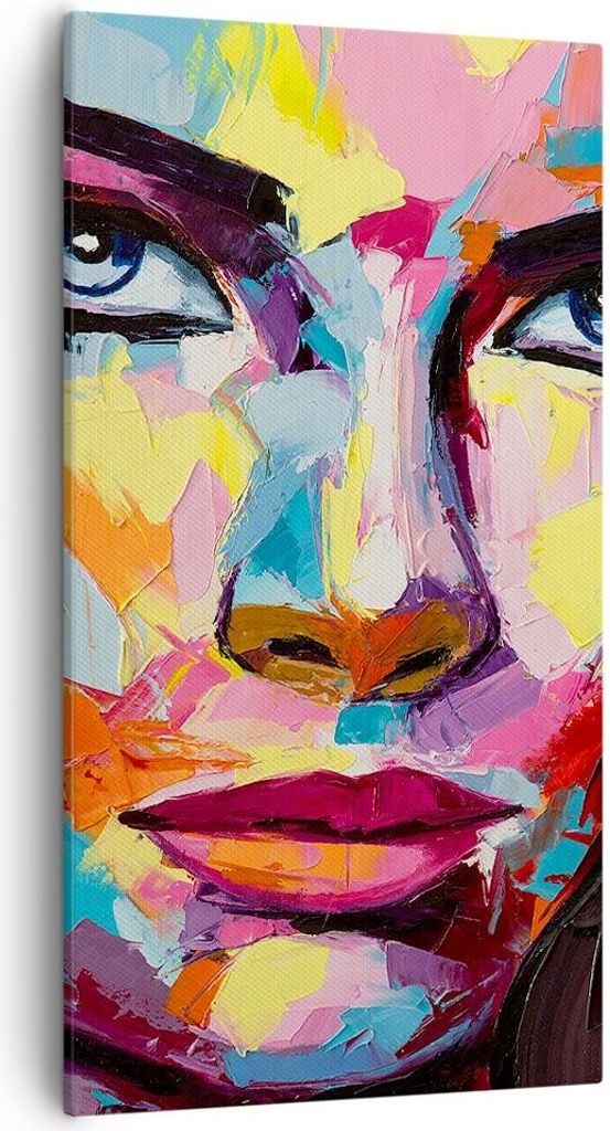 Bild auf Leinwand - Leinwandbild - Mädchen Gesicht - 55x100cm - Wand Bild - Wanddeko - Wandbilder - Leinwanddruck - Bilder - Kunstdruck - Wanddeko...