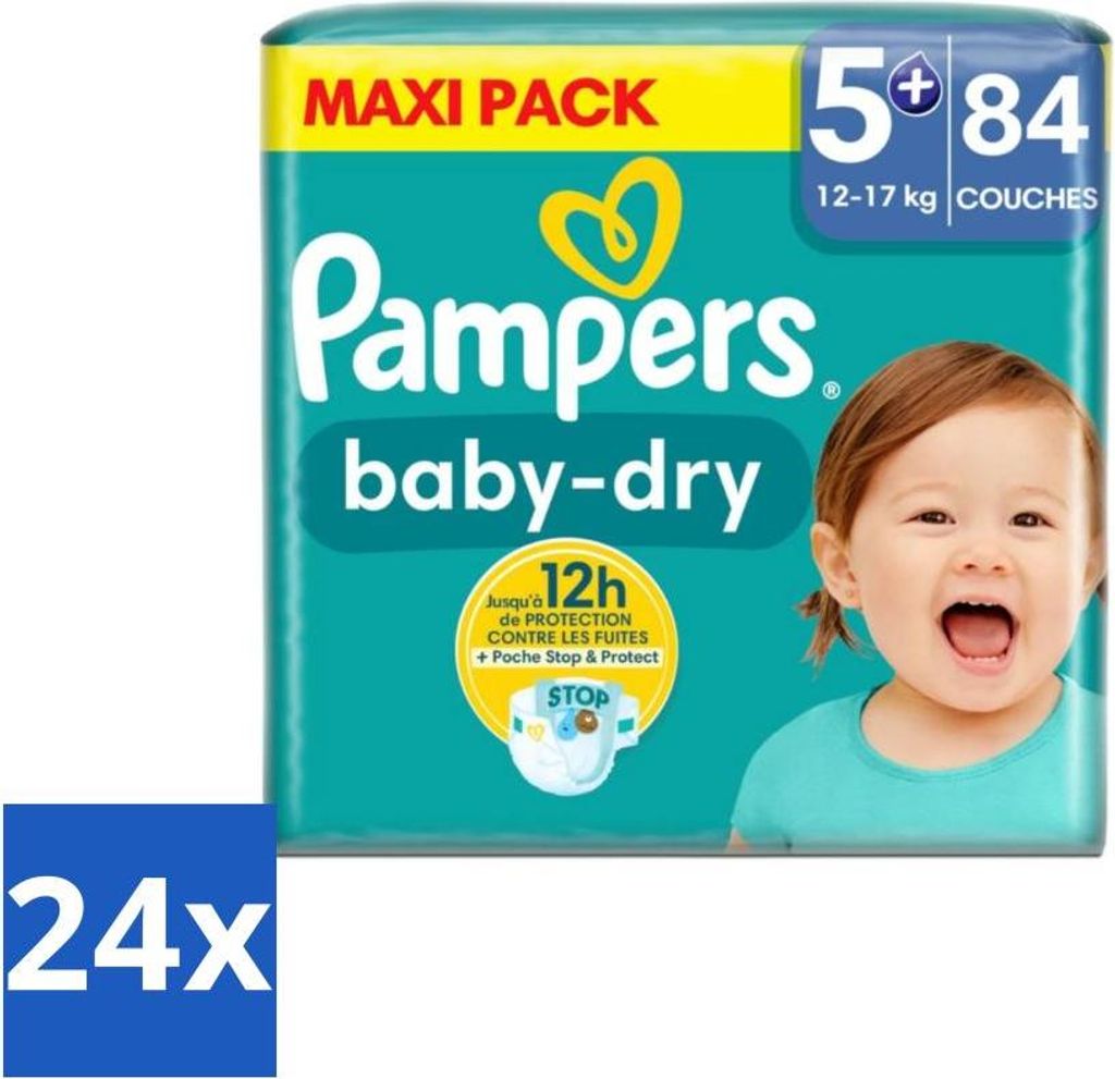 Pampers – Windeln – Baby-Dry Größe 5+ (12-17 kg) – 84 Windeln - Vorteilspack - 24 Stücke
