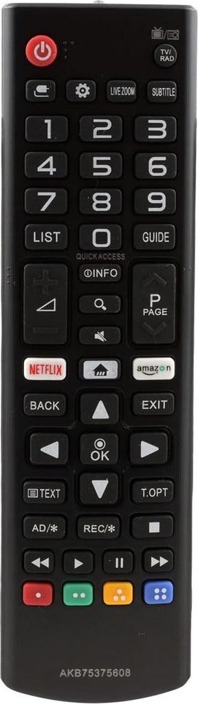 azurano Fernbedienung AKB75375608 für LG 4K UHD LK UK SK & OLED W G E C B Serien ab 2018 - SUB AN-MR18BA