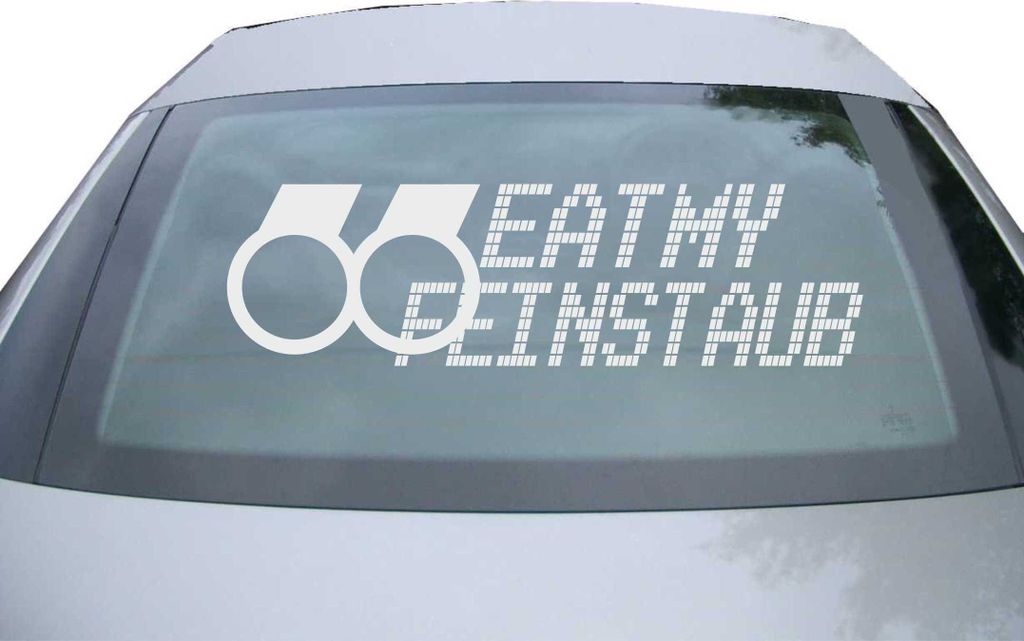 Indigos UG - Aufkleber Heckscheibe & Motorklappe DE2098 - silber - 600x188 mm - Eat my Feinstaub - Auto Scheiben Fenster Heckklappe Tuning Racing J...