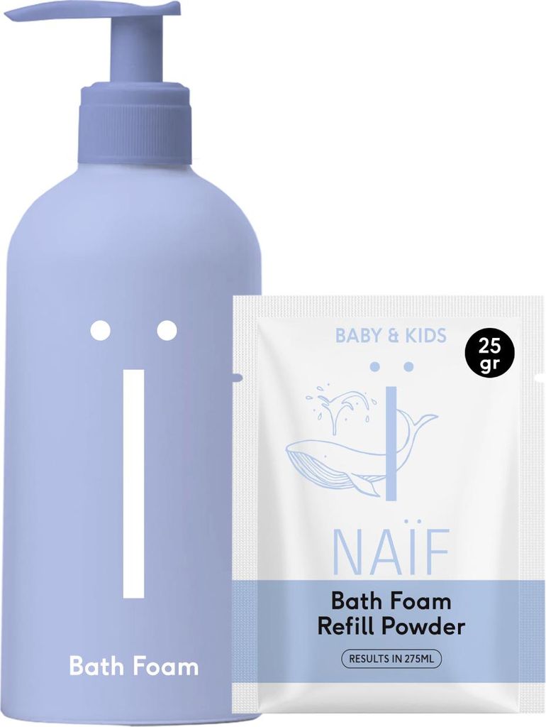 Naïf Pump Bottle + Bath Foam Nachfüllpulver | Badpflege Baby