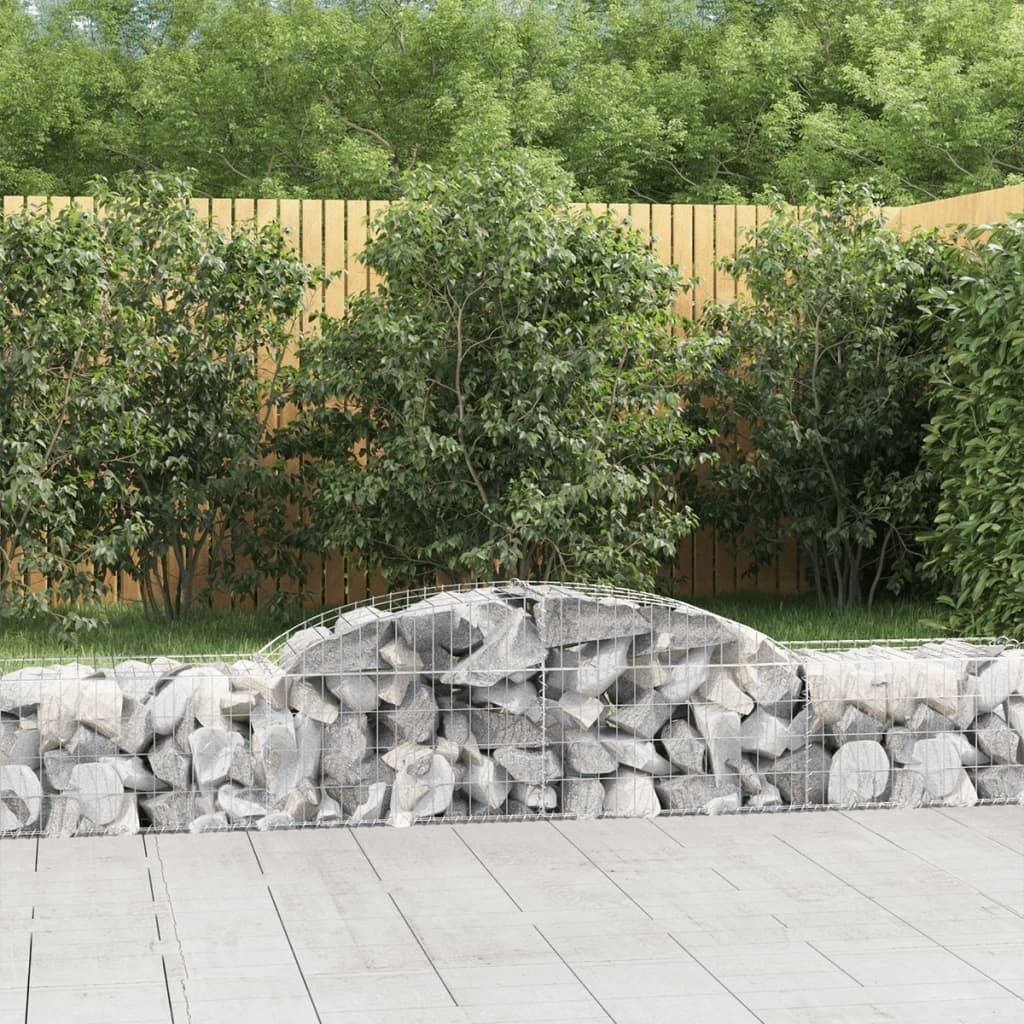The Living Store Gabionen mit Hochbogen 8 Stk. 300x50x40/60 cm Verzinktes Eisen