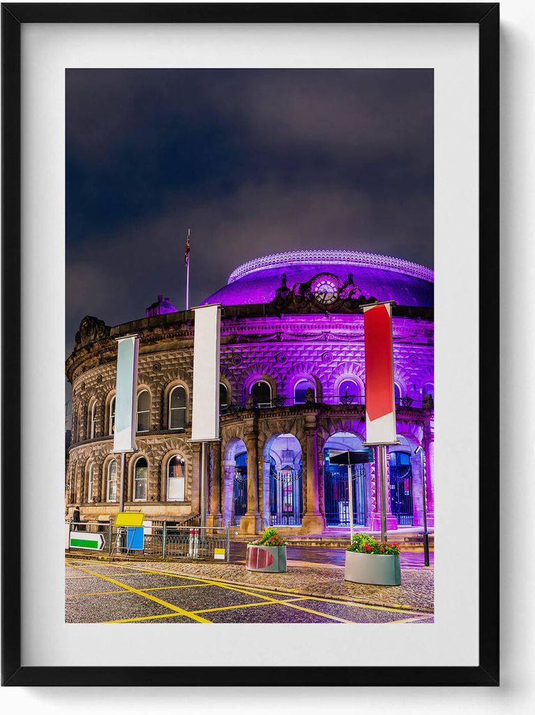 Leeds Corn Exchange in England– Wandbild mit Rahmen – Gerahmtes Bild – Wanddekoration – 50x70 cm – Schwarz Rahmen