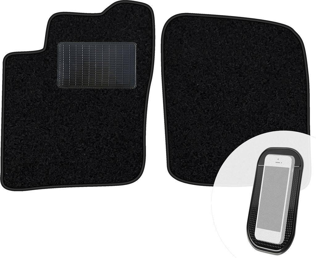 moto-MOLTICO Vorne Fußmatten Auto Velours Autoteppiche Schwarz Automatten Set 2-teilig passend für Suzuki Grand Vitara I 3 Türen 1997-2005