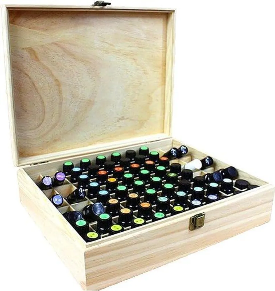 Présentoir maquillage en bois avec 68 rangements pour cosmétiques