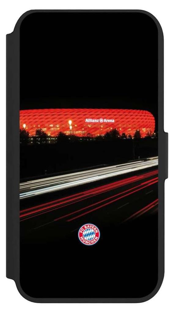 NIVOCASE Klapphülle für Apple iPhone SE (2022) Handyhülle aus Kunst Leder NIVOflip schwarz FC Bayern München FCB Stadion